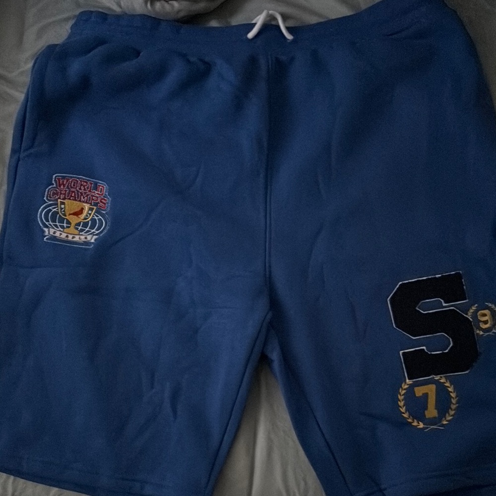 Staple Blue Athletic Shorts with Elastic Waistband